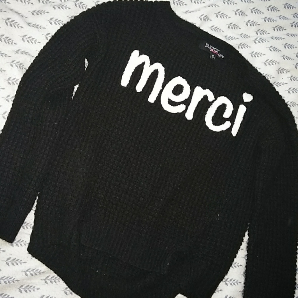 Girls "merci" sweater